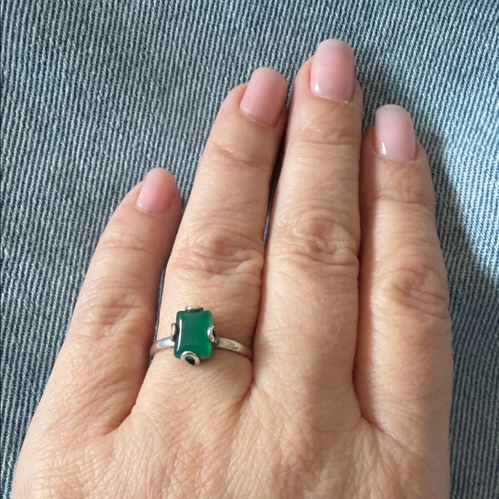 Emerald Sterling Silver Ring - Women Jewelry